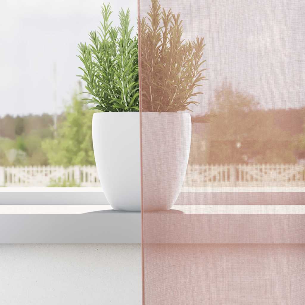 Tende in Voile con Occhielli 2 pz Rosa 140x140 cm