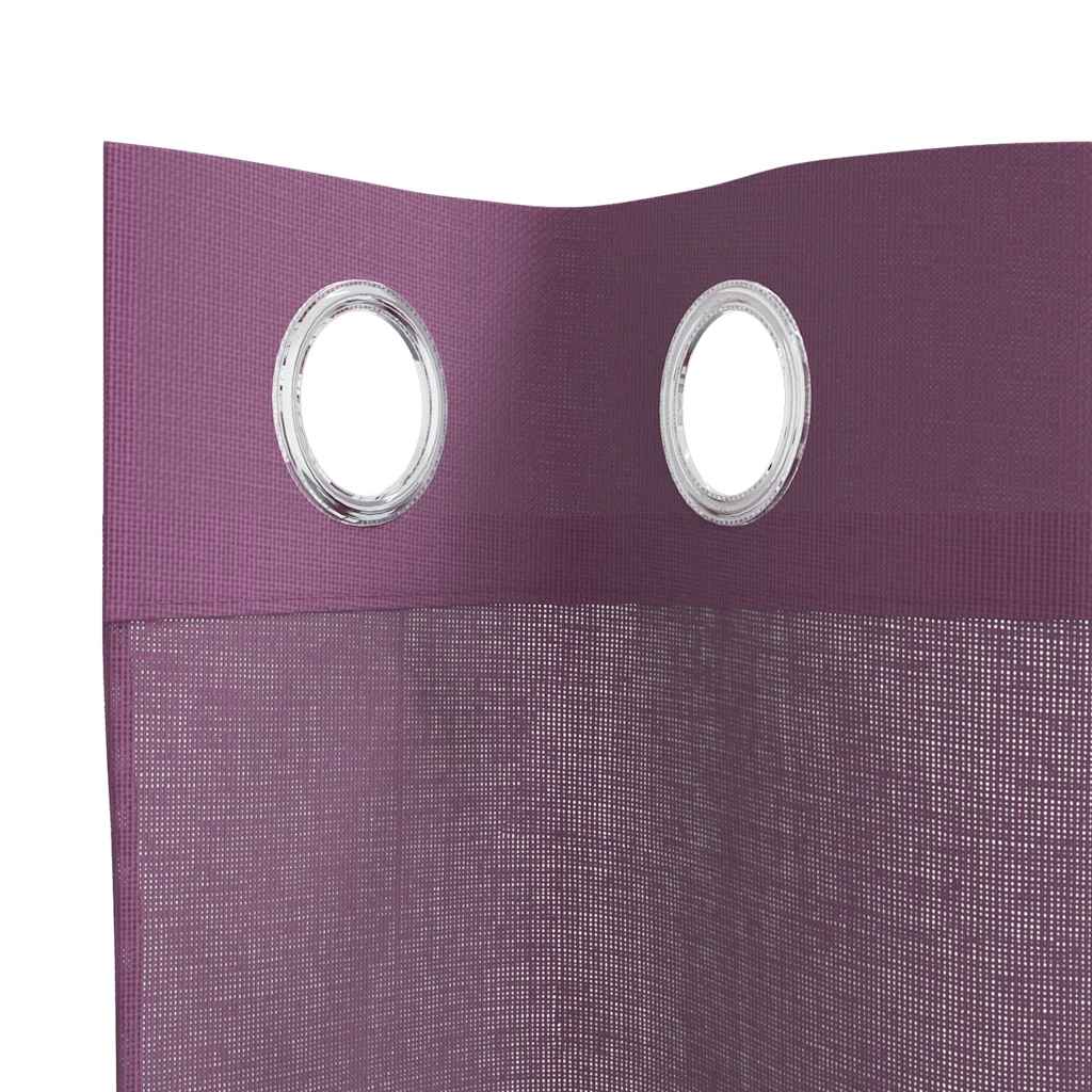 Tende in Voile con Occhielli 2 pz Viola 140x245 cm