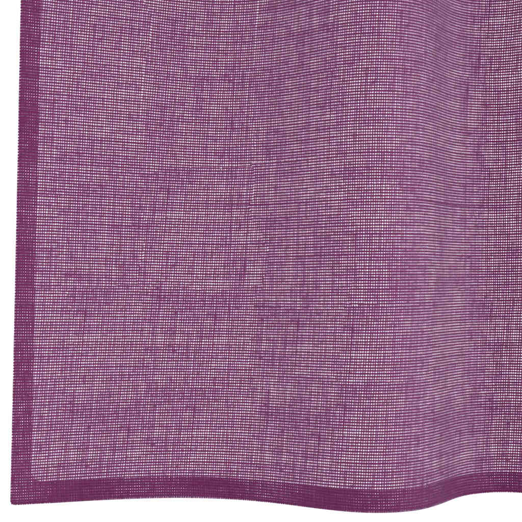 Tende in Voile con Occhielli 2 pz Viola 140x245 cm