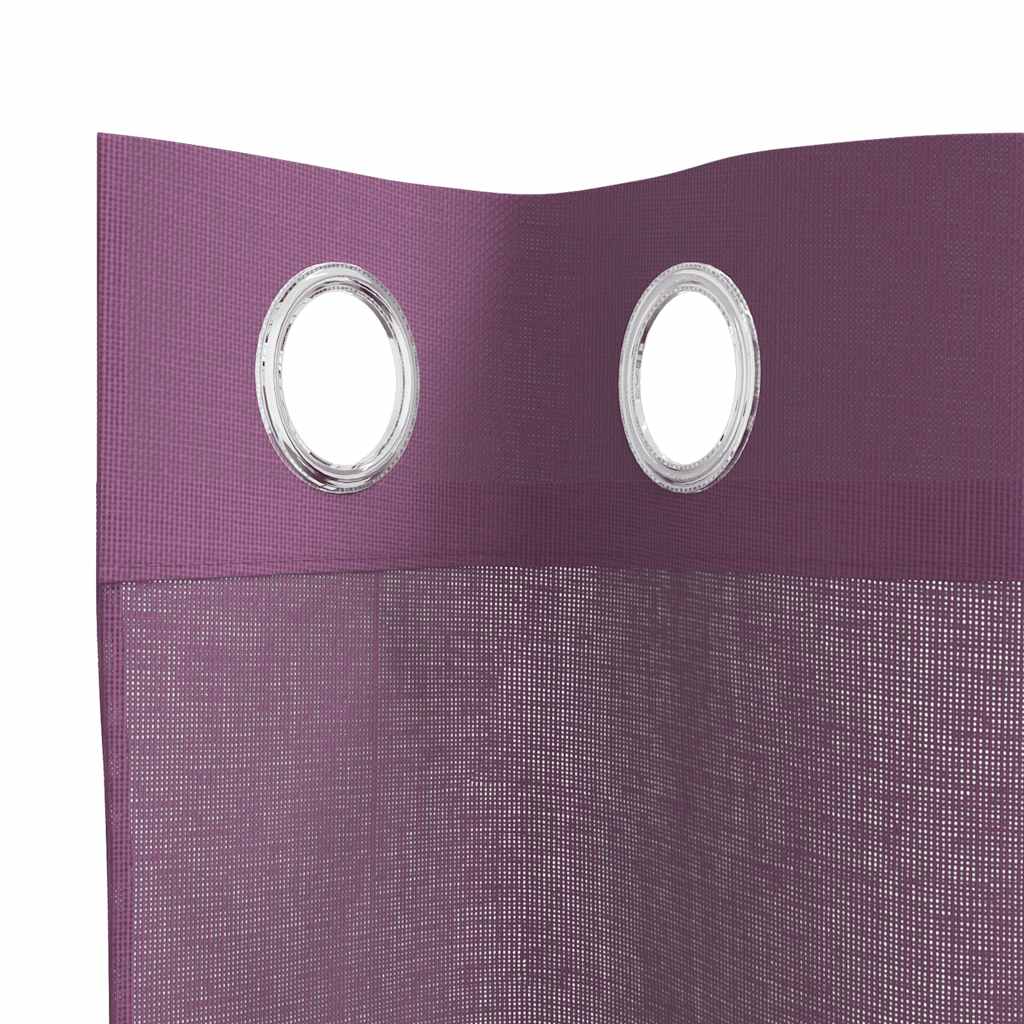 Tende in Voile con Occhielli 2 pz Viola 140x300 cm