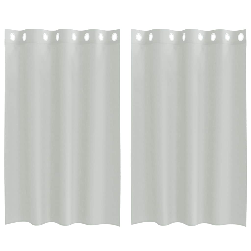Tende in Voile con Occhielli 2 pz Grigio Chiaro 140x175 cm