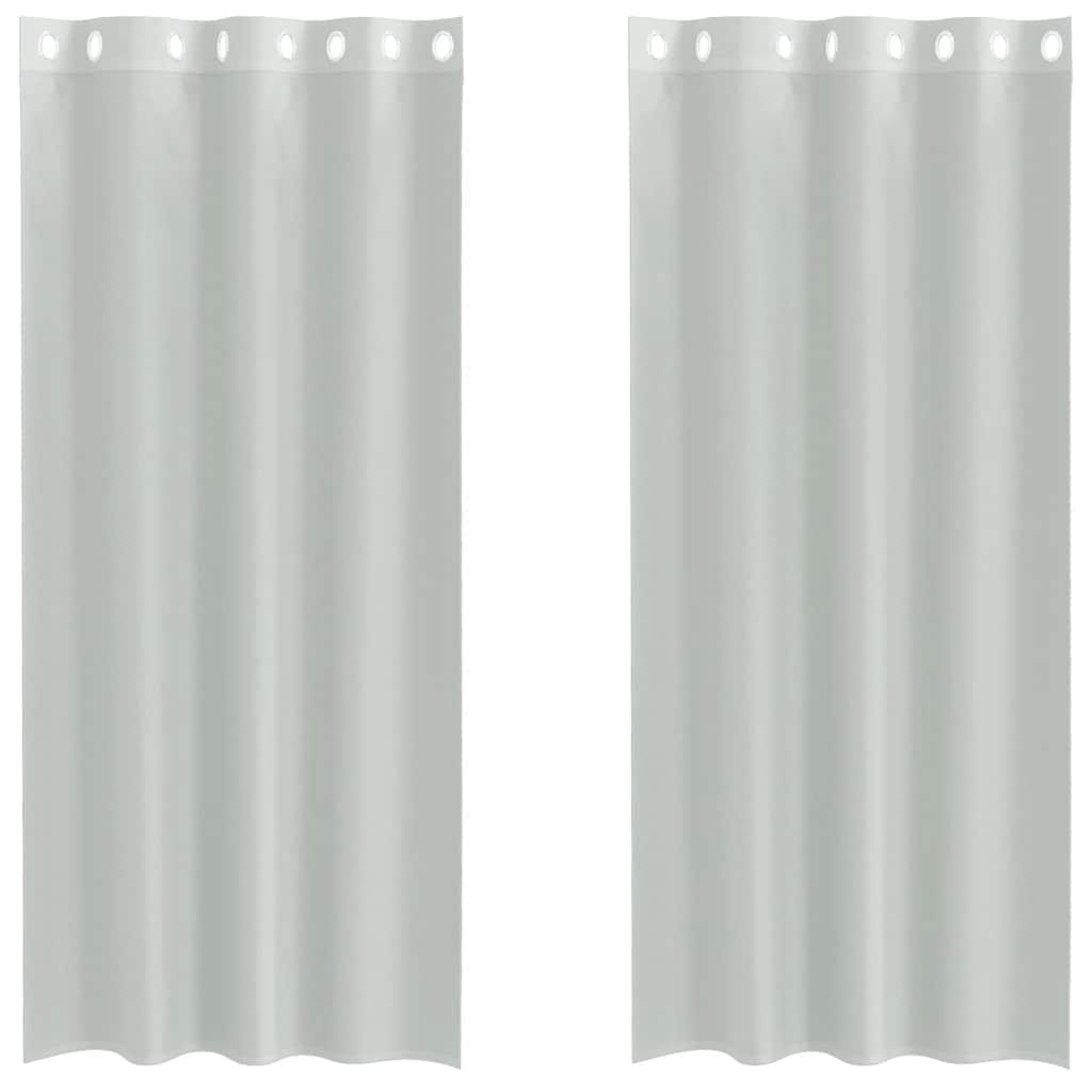 Tende in Voile con Occhielli 2 pz Grigio Chiaro 140x225 cm