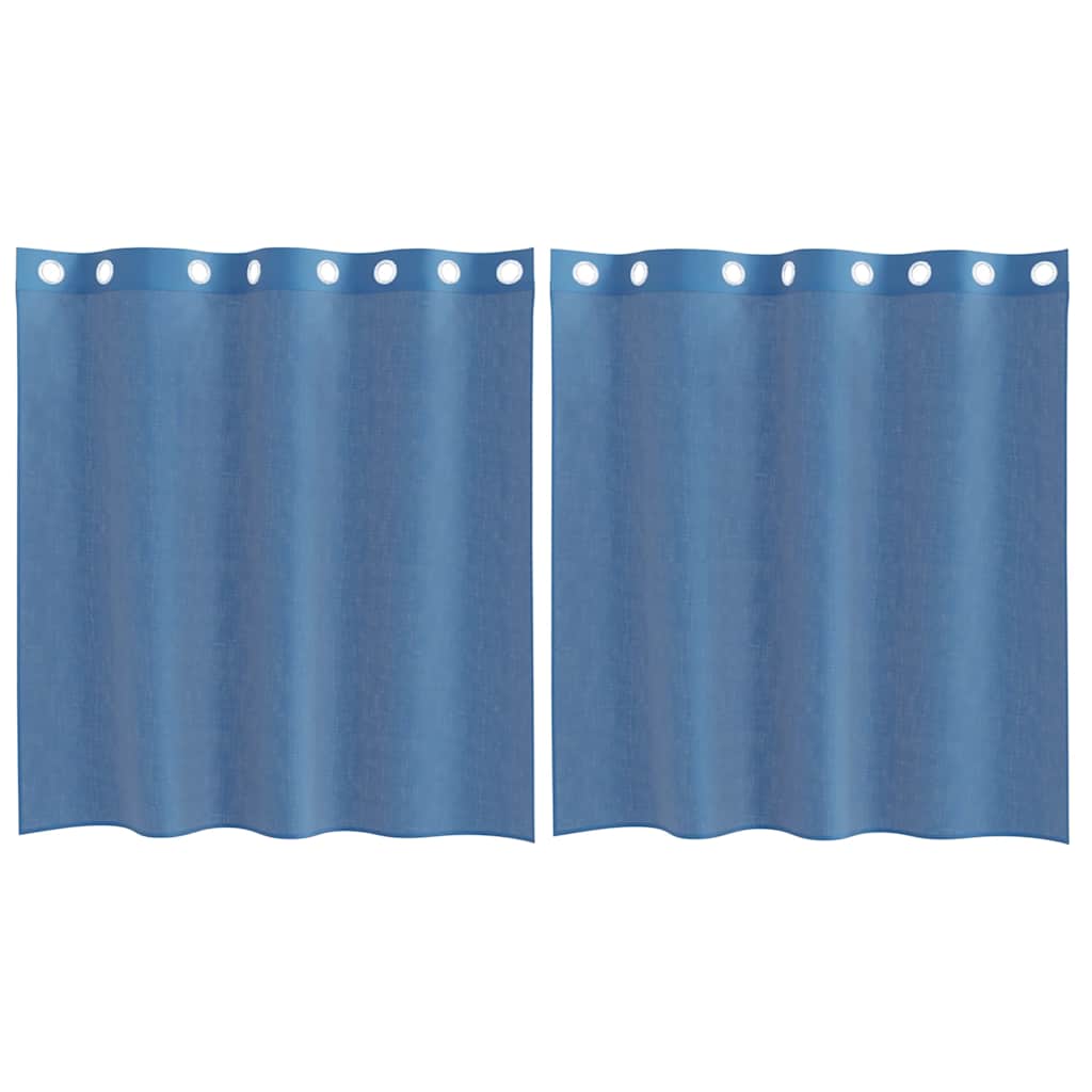 Tende in Voile con Occhielli 2 pz Blu Reale