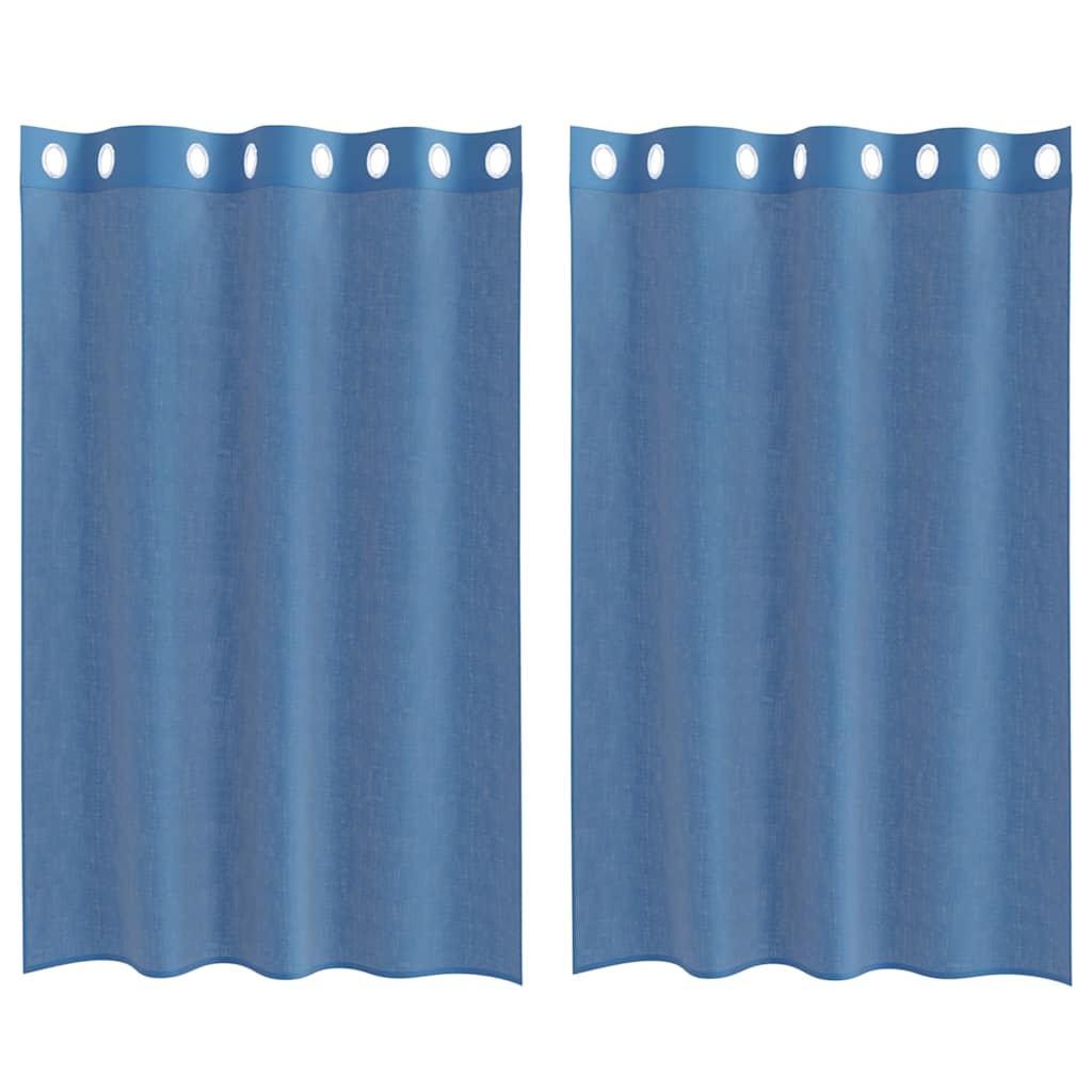 Tende in Voile con Occhielli 2 pz Blu Reale