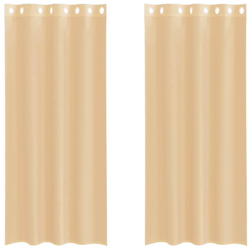 Tende in Voile con Occhielli 2 pz Sabbia