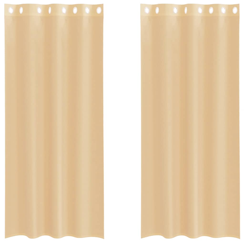 Tende in Voile con Occhielli 2 pz Sabbia