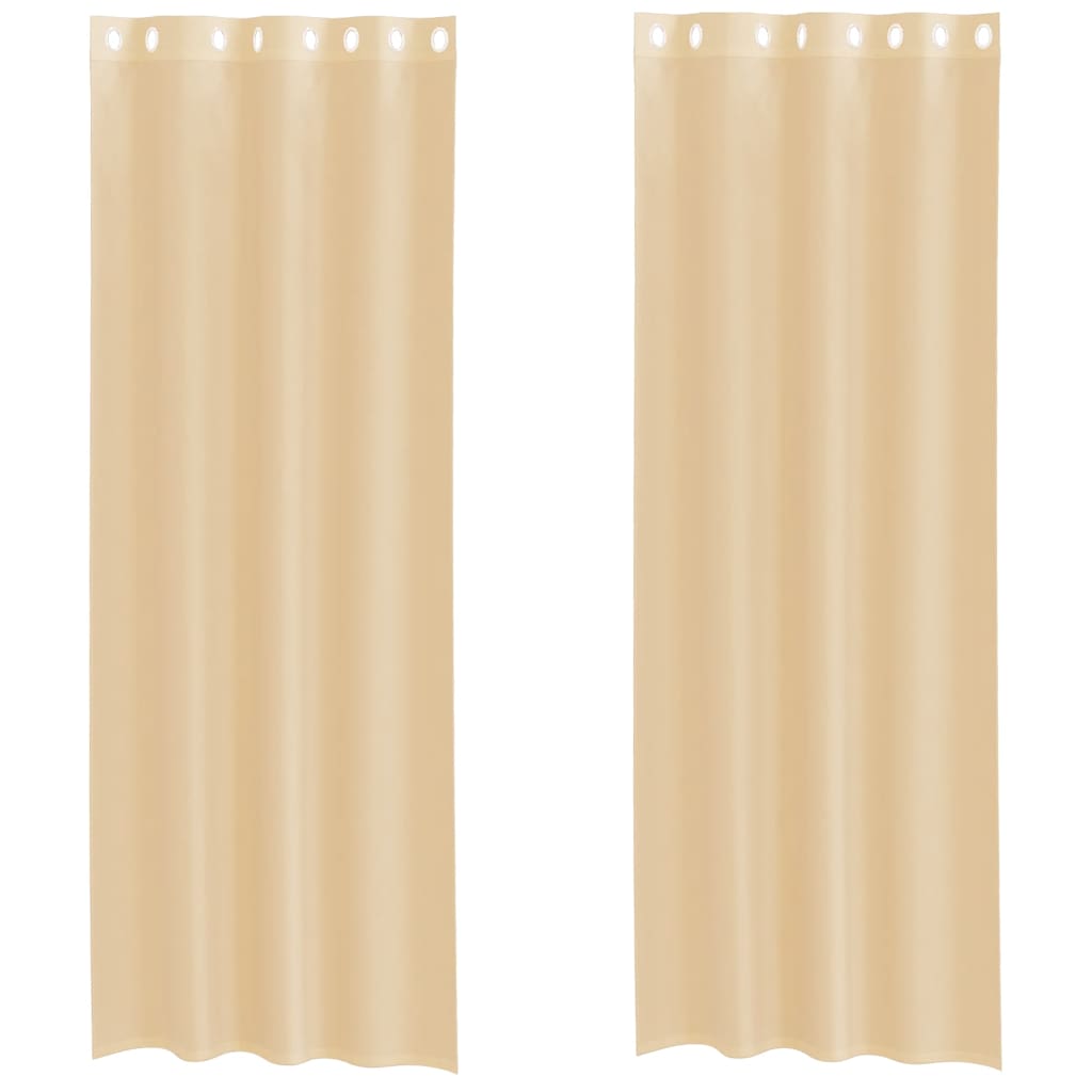 Tende in Voile con Occhielli 2 pz Sabbia