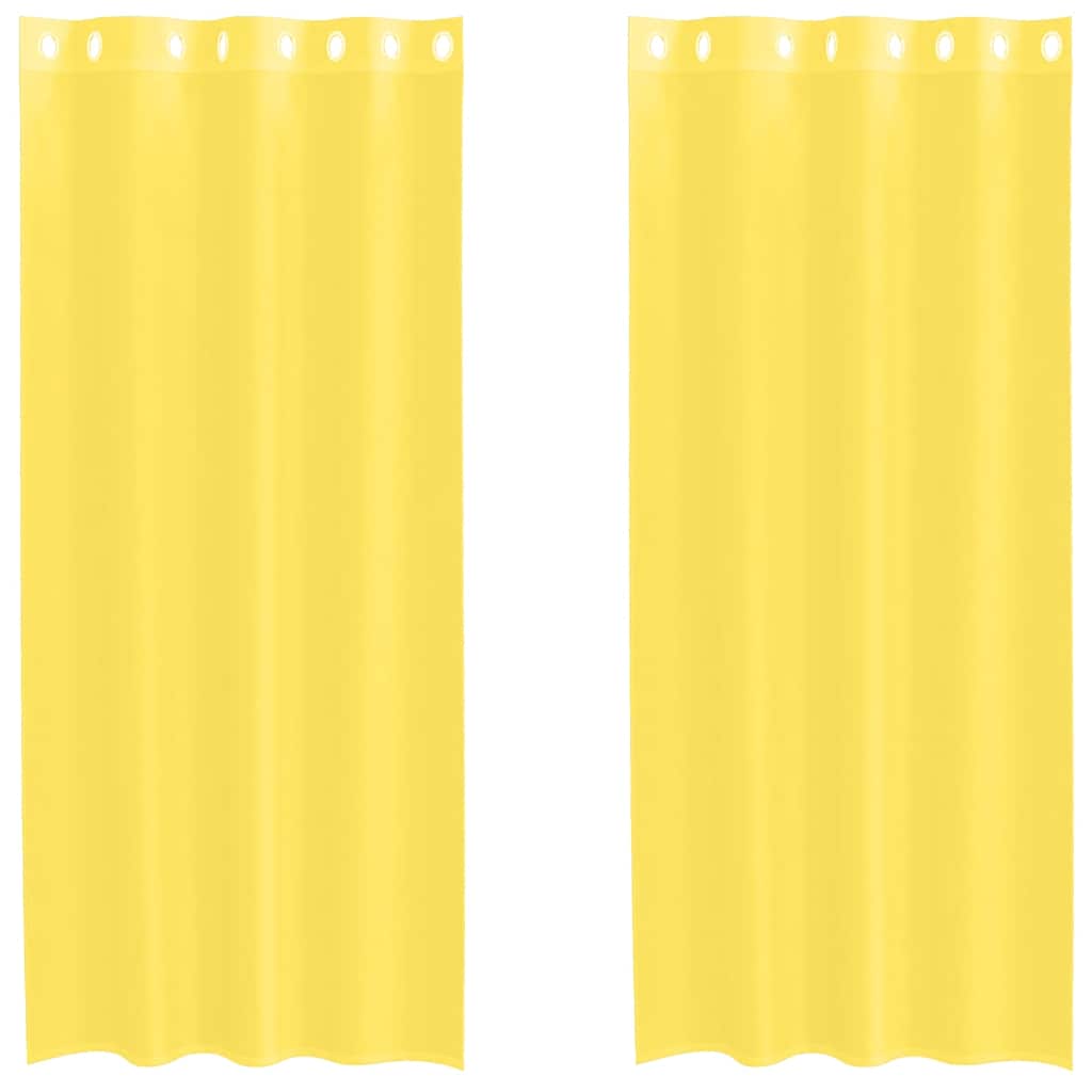 Tende in Voile con Occhielli 2 pz Giallo