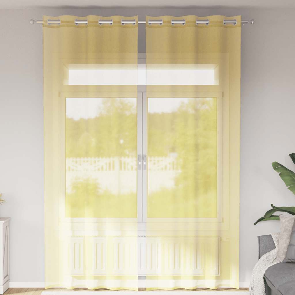Tende in Voile con Occhielli 2 pz Giallo