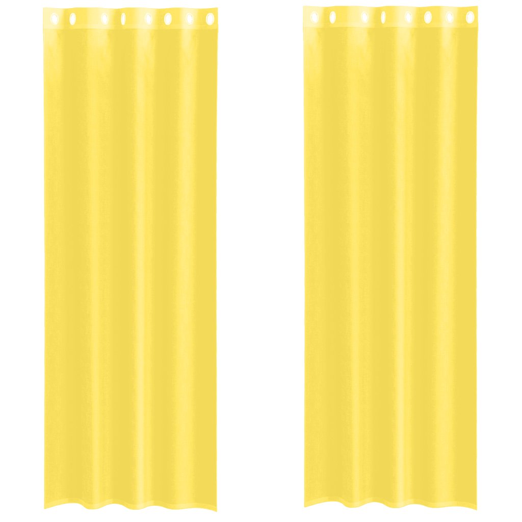 Tende in Voile con Occhielli 2 pz Giallo