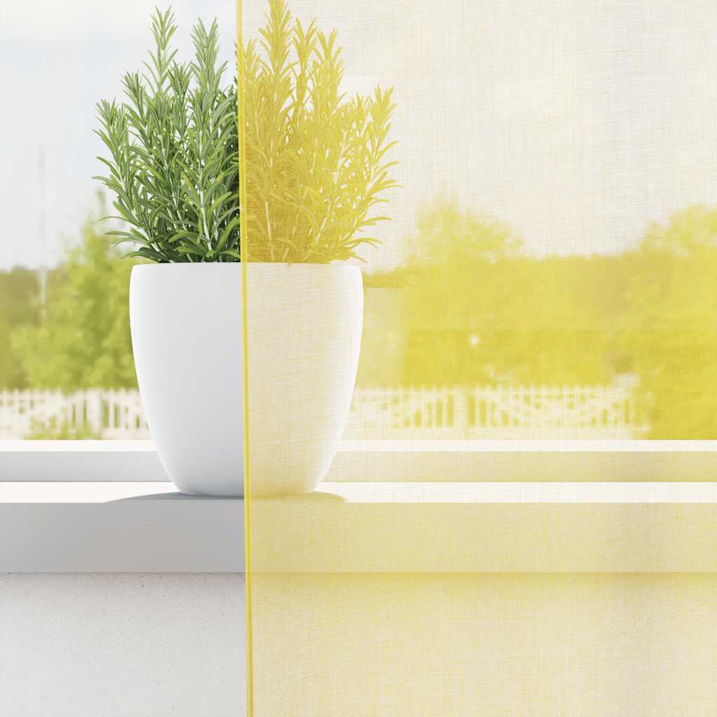 Tende in Voile con Occhielli 2 pz Giallo