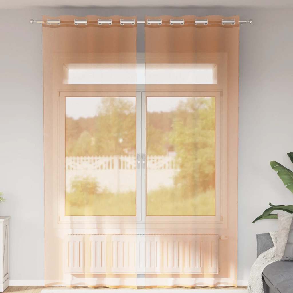 Tende in Voile con Occhielli 2 pz Terracotta