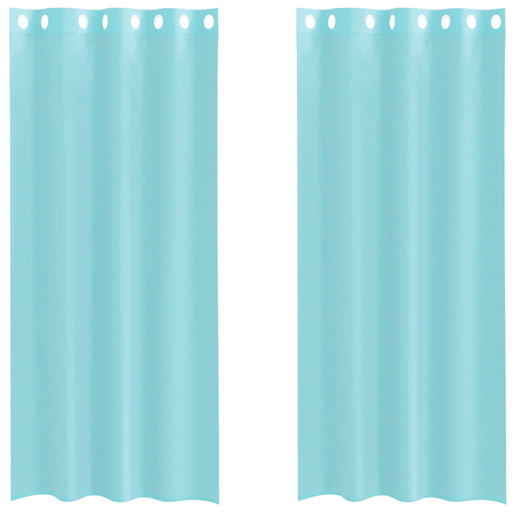 Tende in Voile con Occhielli 2 pz Turchese