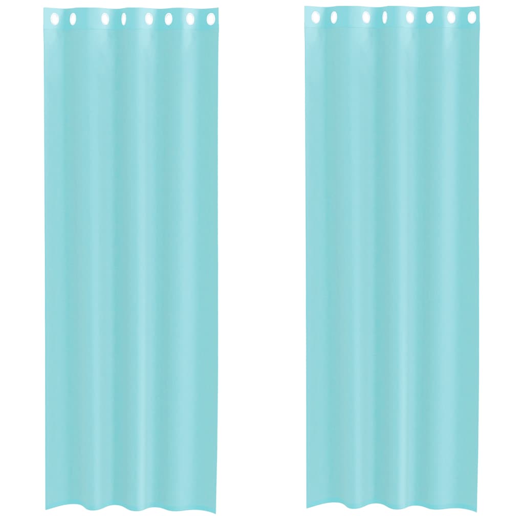 Tende in Voile con Occhielli 2 pz Turchese