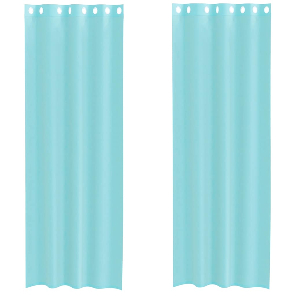 Tende in Voile con Occhielli 2 pz Turchese