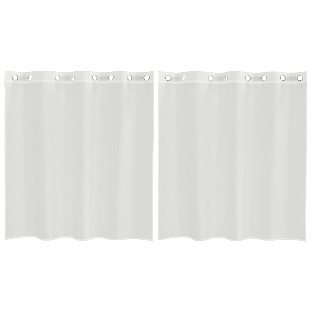 Tende in Voile con Occhielli 2 pz Bianco