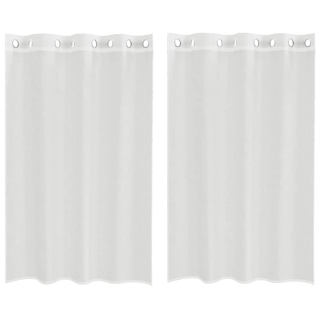 Tende in Voile con Occhielli 2 pz Bianco