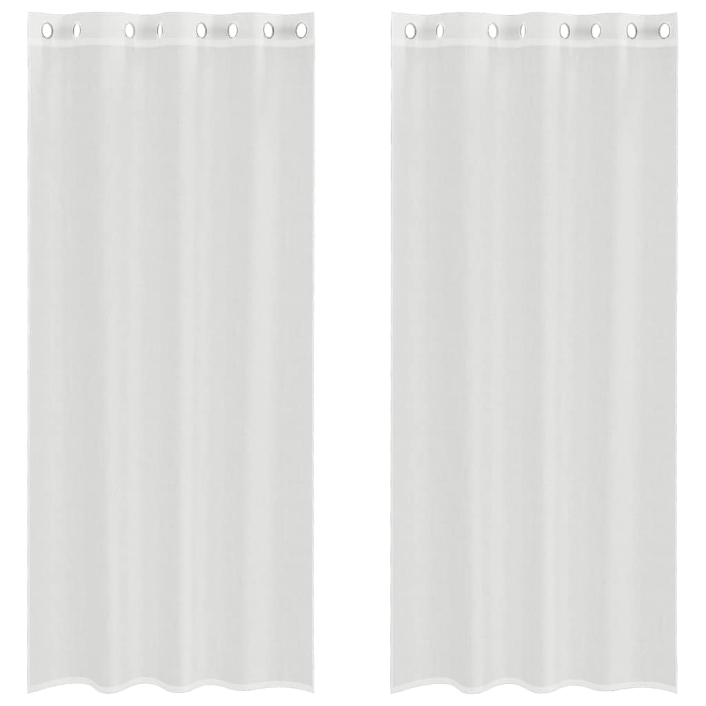 Tende in Voile con Occhielli 2 pz Bianco