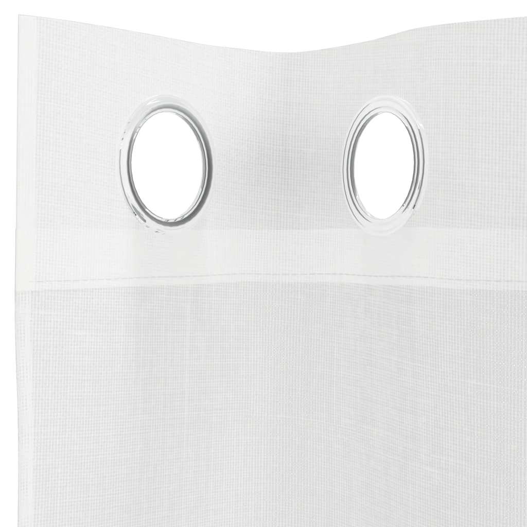 Tende in Voile con Occhielli 2 pz Bianco