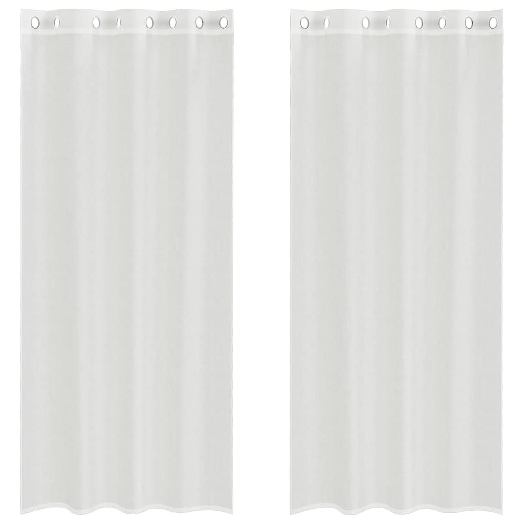 Tende in Voile con Occhielli 2 pz Bianco