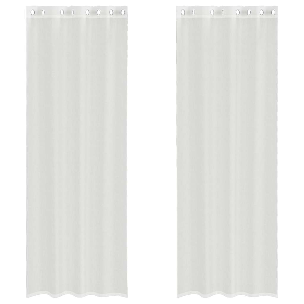 Tende in Voile con Occhielli 2 pz Bianco
