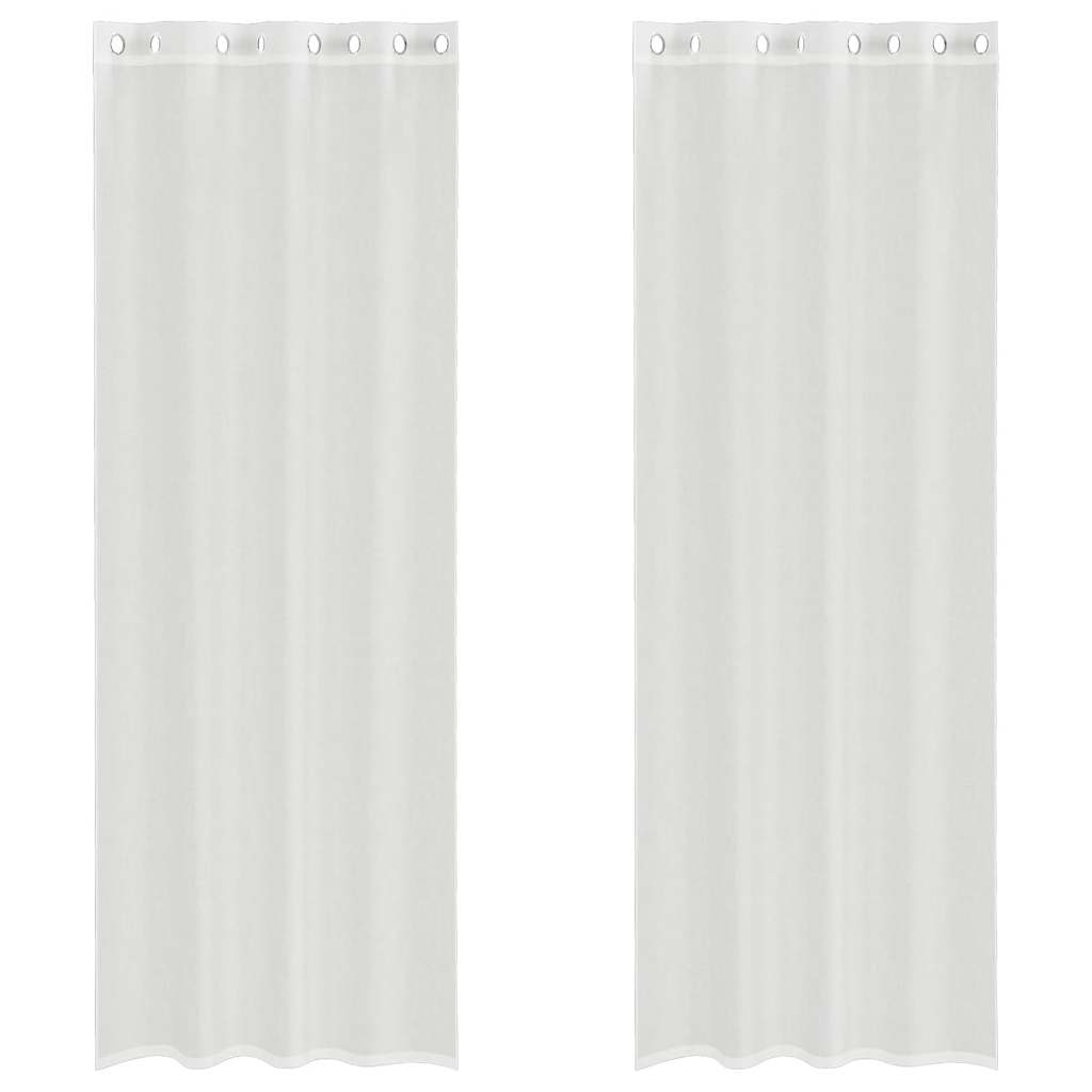 Tende in Voile con Occhielli 2 pz Bianco