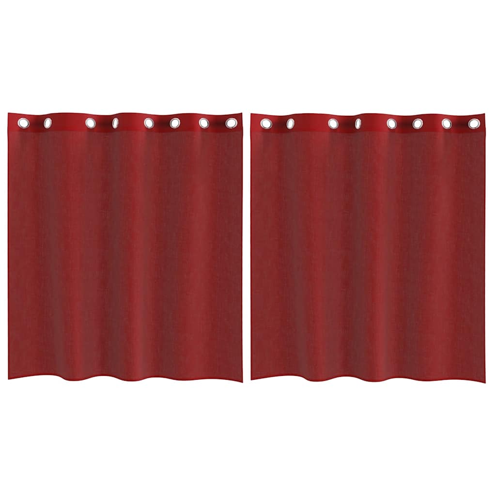Tende in Voile con Occhielli 2 pz Rosso Vino