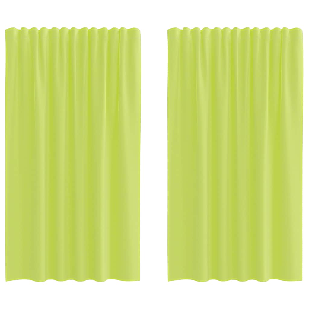 Tende in Voile con Tasche per Aste 2 pz Verde Mela