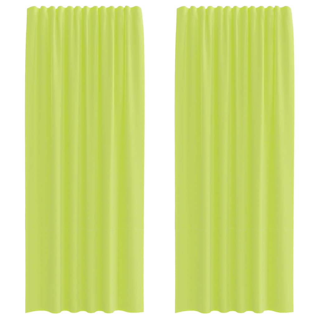 Tende in Voile con Tasche per Aste 2 pz Verde Mela
