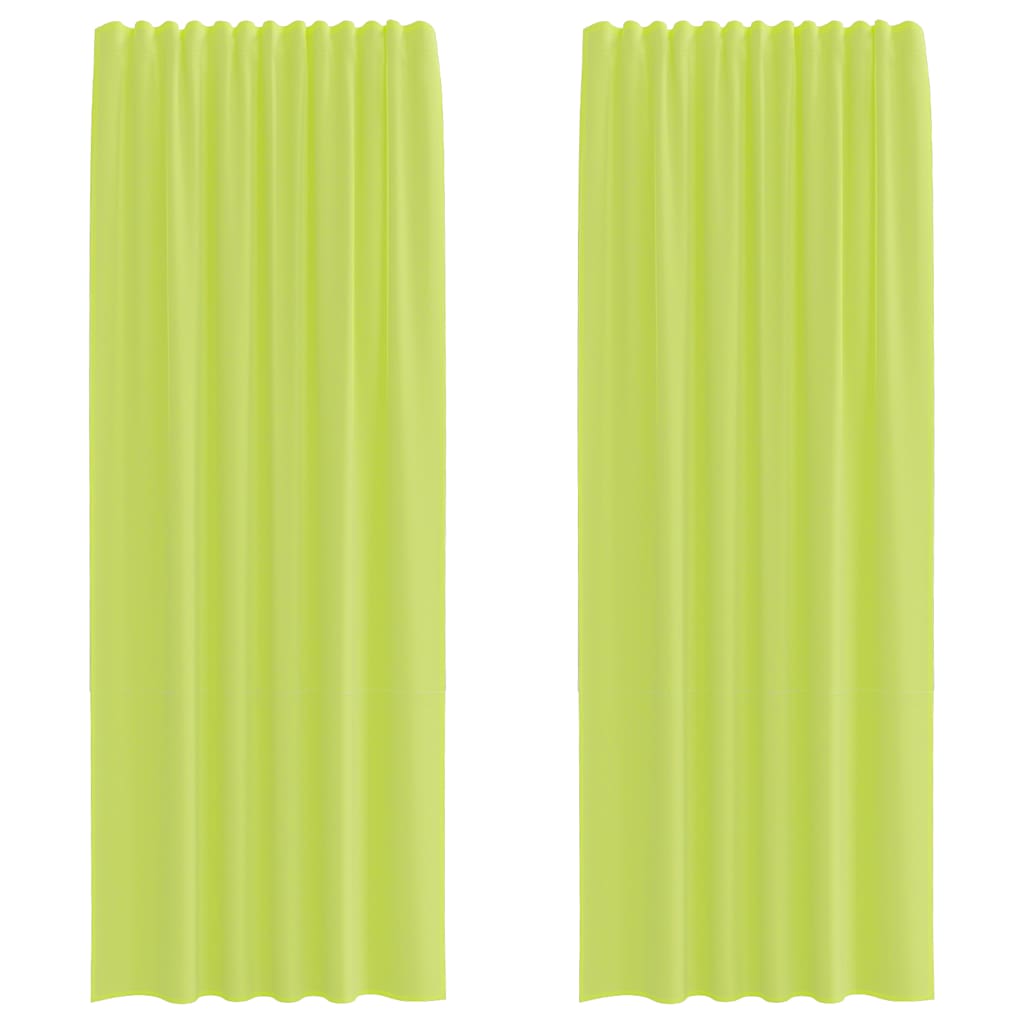 Tende in Voile con Tasche per Aste 2 pz Verde Mela