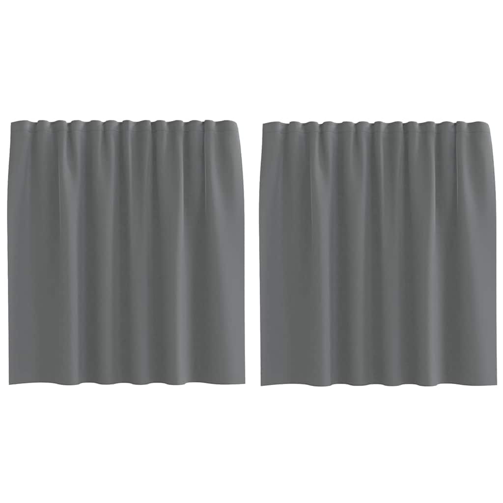 Tende in Voile con Tasche per Aste 2 pz Grigio Scuro