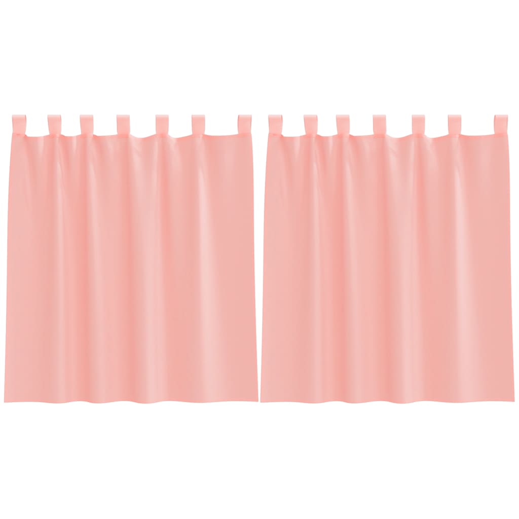 Tende in Voile con Tasche per Aste 2 pz Rosa