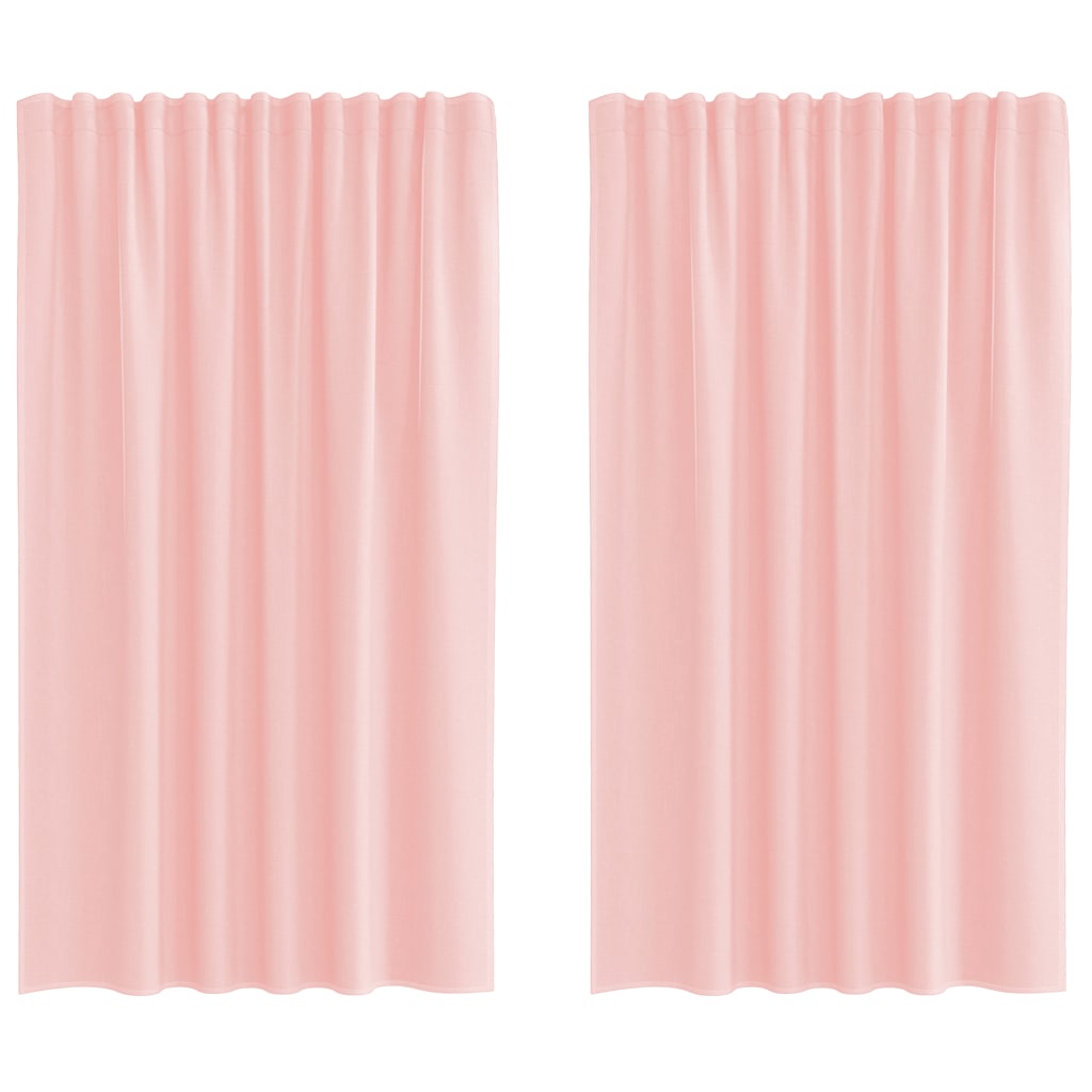 Tende in Voile con Tasche per Aste 2 pz Rosa