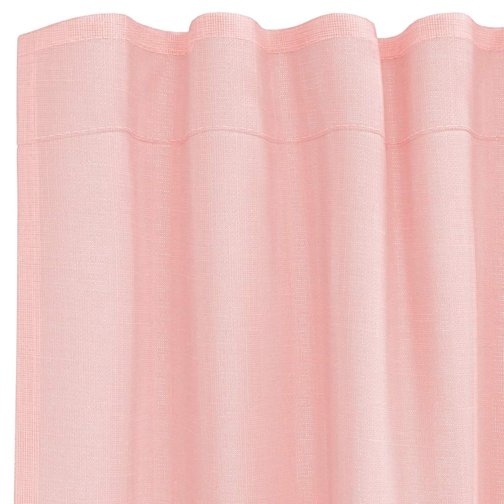 Tende in Voile con Tasche per Aste 2 pz Rosa
