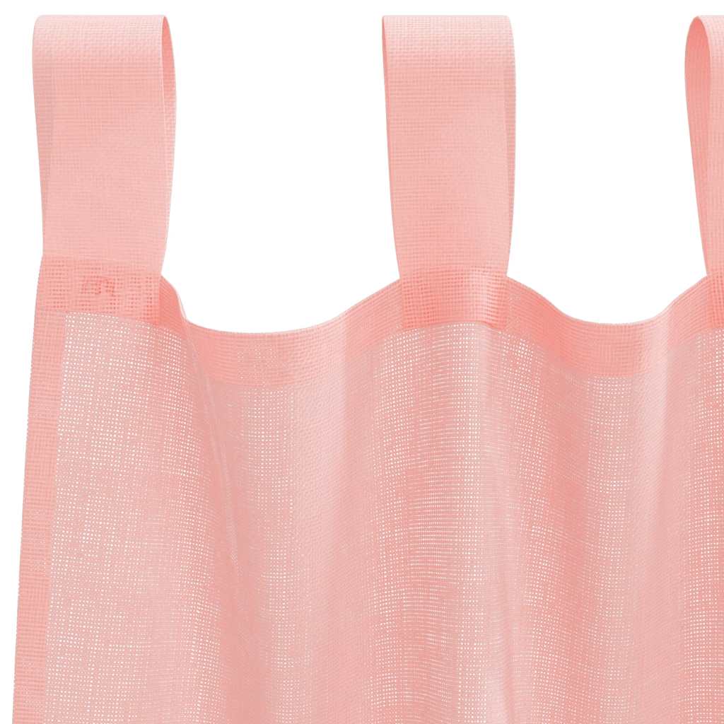 Tende in Voile con Tasche per Aste 2 pz Rosa