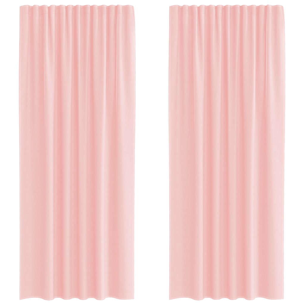Tende in Voile con Tasche per Aste 2 pz Rosa