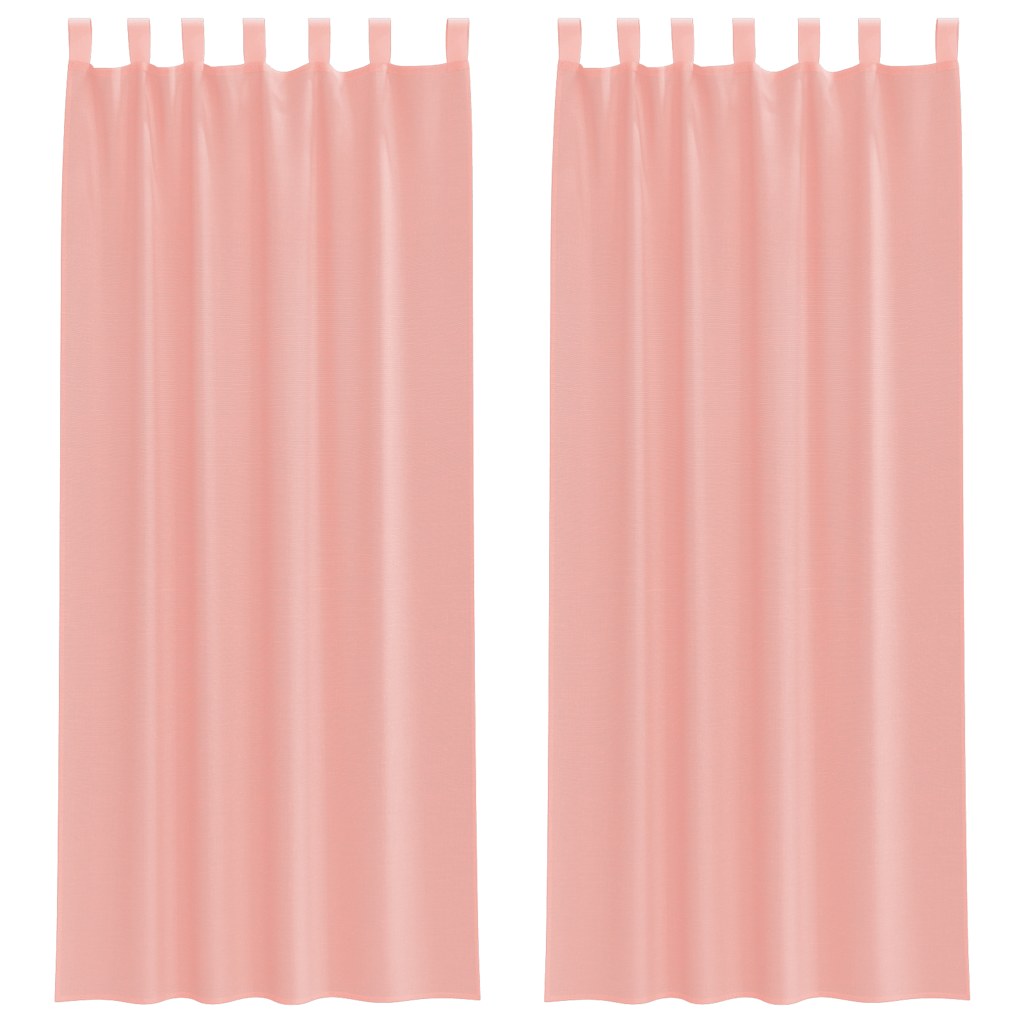 Tende in Voile con Tasche per Aste 2 pz Rosa