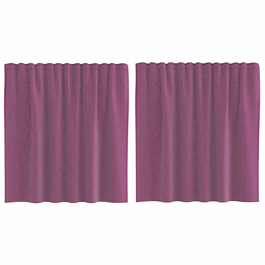 Tende in Voile con Tasche per Aste 2 pz Viola