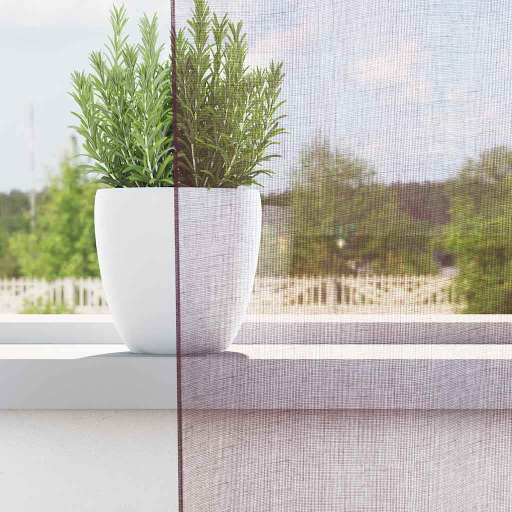 Tende in Voile con Tasche per Aste 2 pz Viola