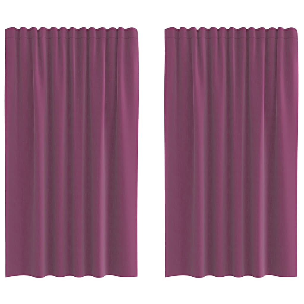 Tende in Voile con Tasche per Aste 2 pz Viola