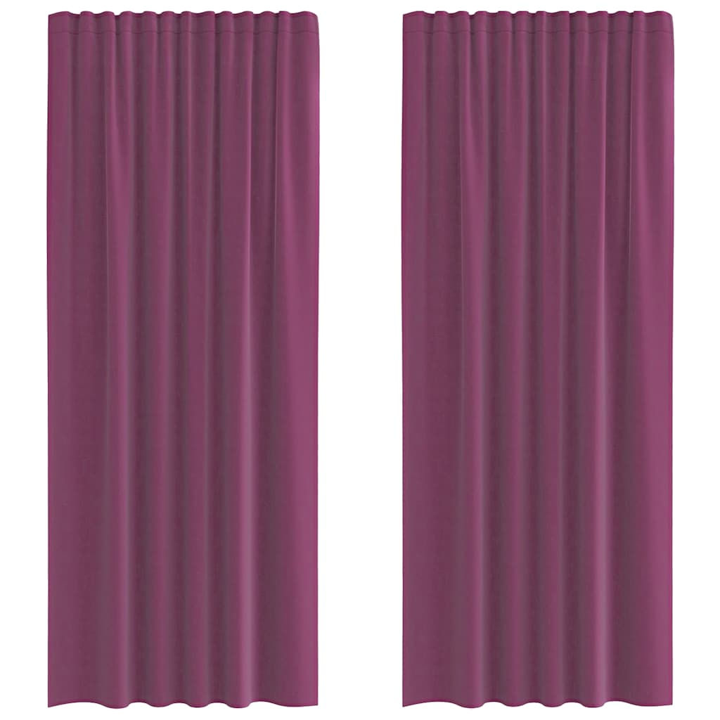 Tende in Voile con Tasche per Aste 2 pz Viola