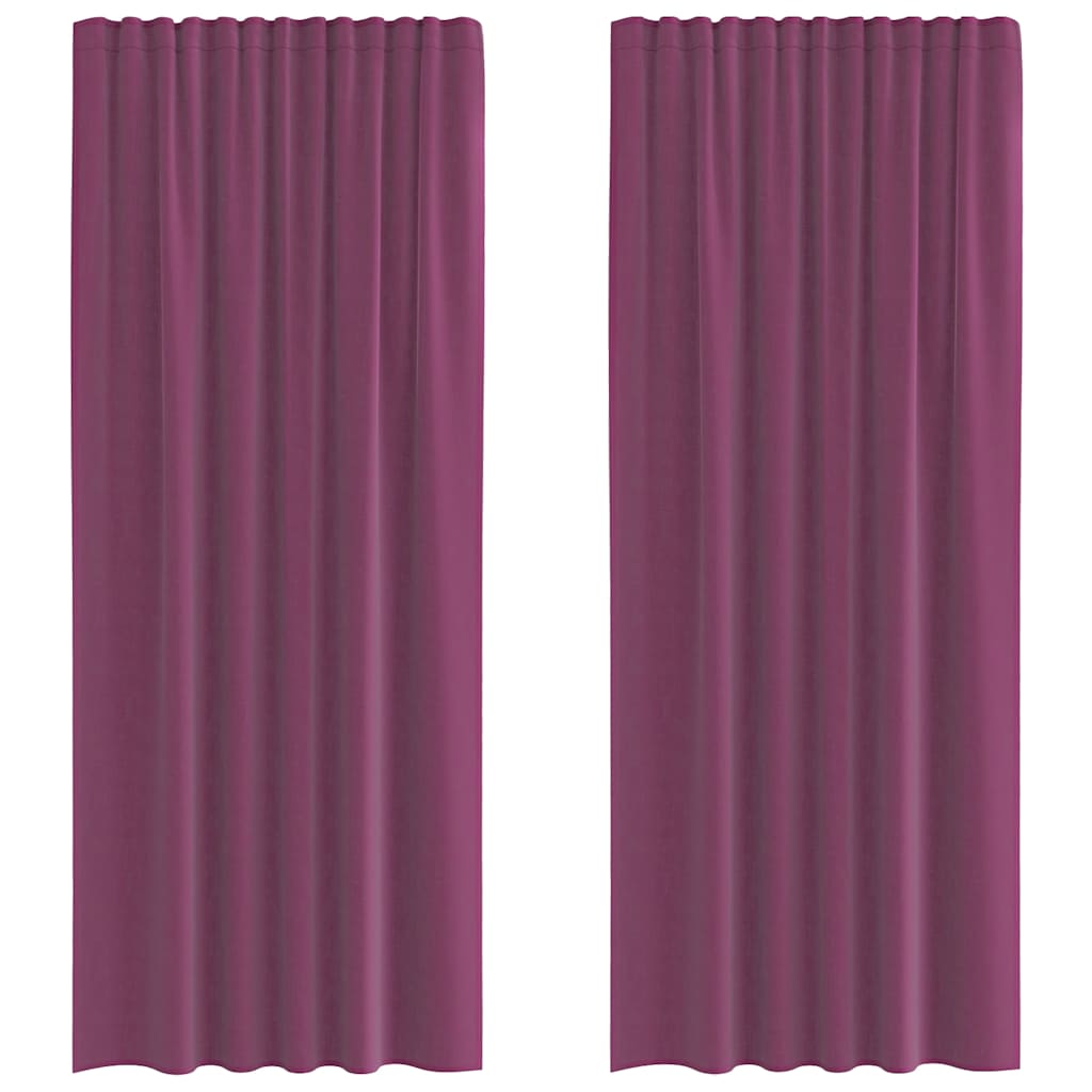 Tende in Voile con Tasche per Aste 2 pz Viola