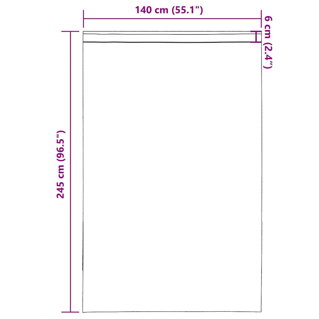 Tende in Voile con Tasche per Aste 2 pz Viola