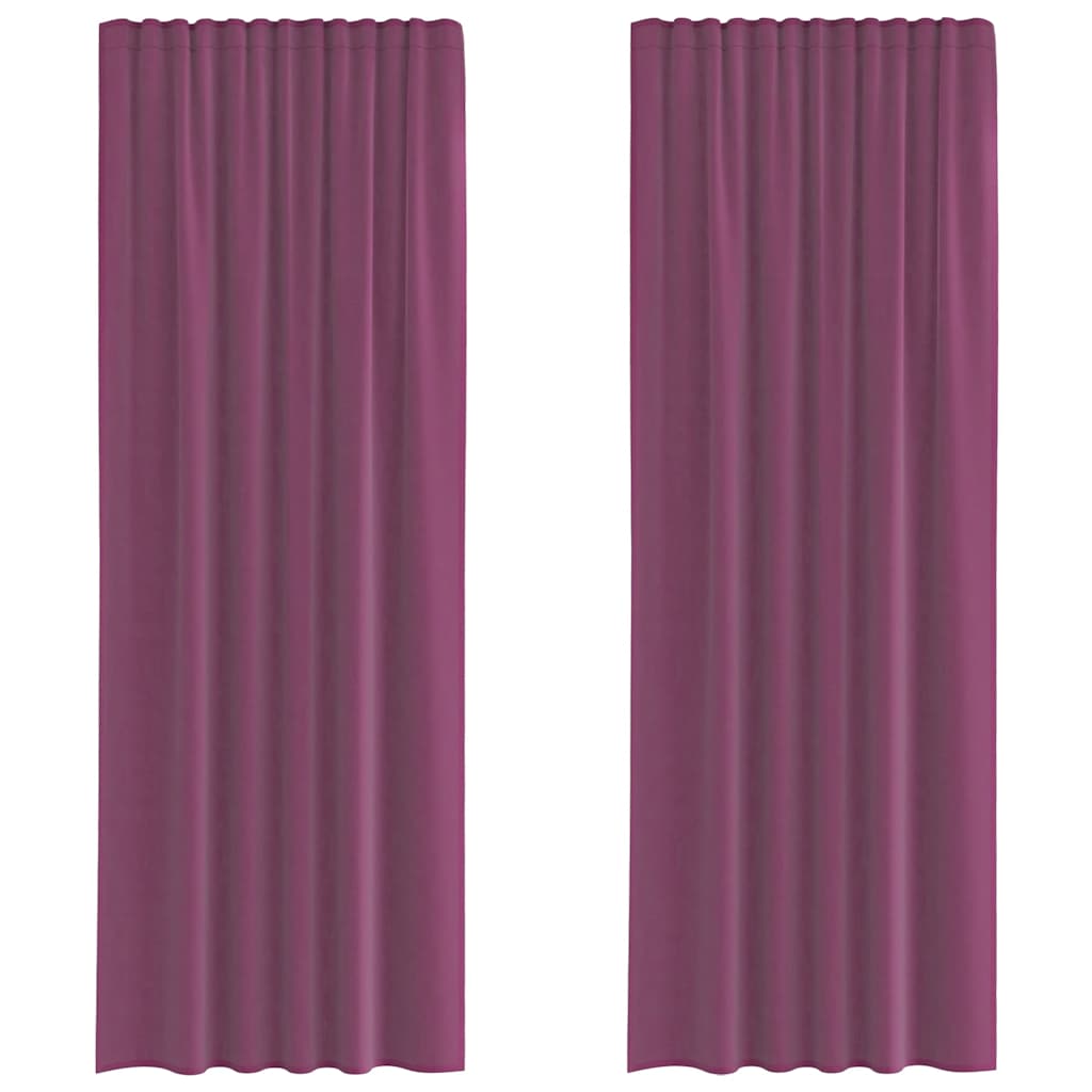 Tende in Voile con Tasche per Aste 2 pz Viola