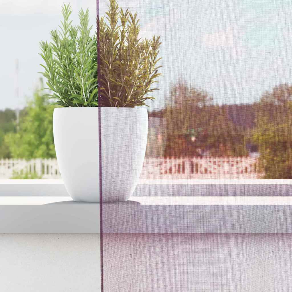 Tende in Voile con Tasche per Aste 2 pz Viola