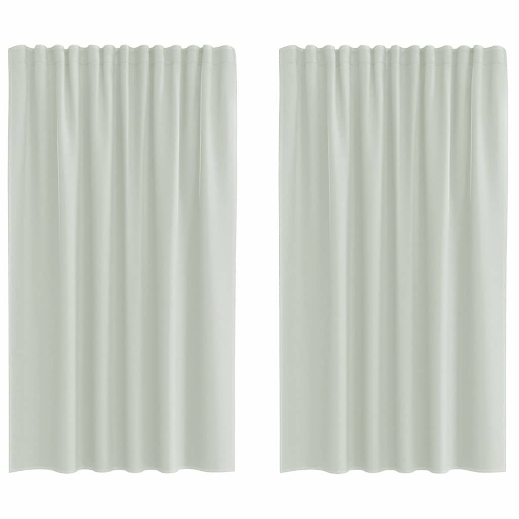 Tende in Voile con Tasche per Aste 2 pz Grigio Chiaro