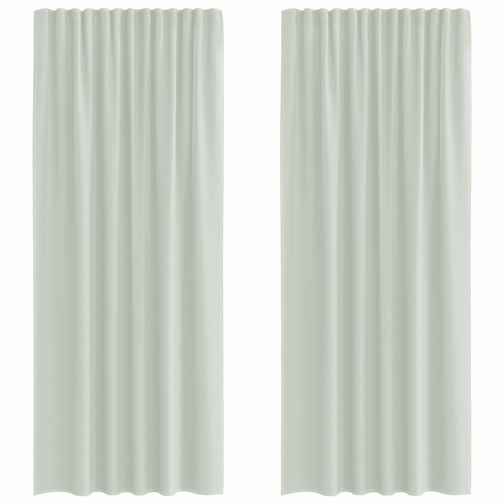 Tende in Voile con Tasche per Aste 2 pz Grigio Chiaro