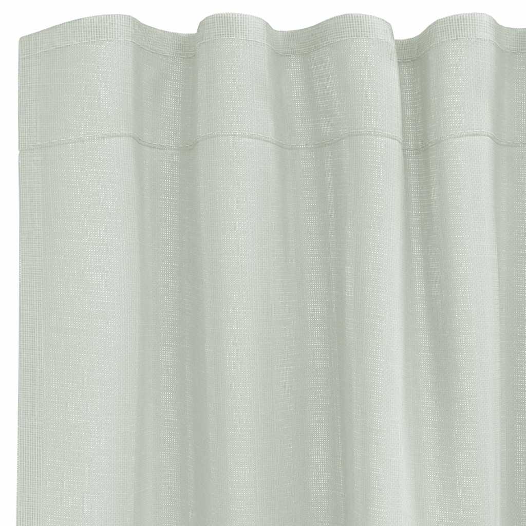 Tende in Voile con Tasche per Aste 2 pz Grigio Chiaro