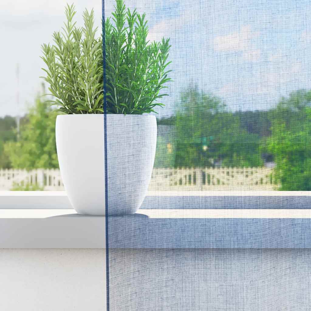 Tende in Voile con Tasche per Aste 2 pz Blu Reale