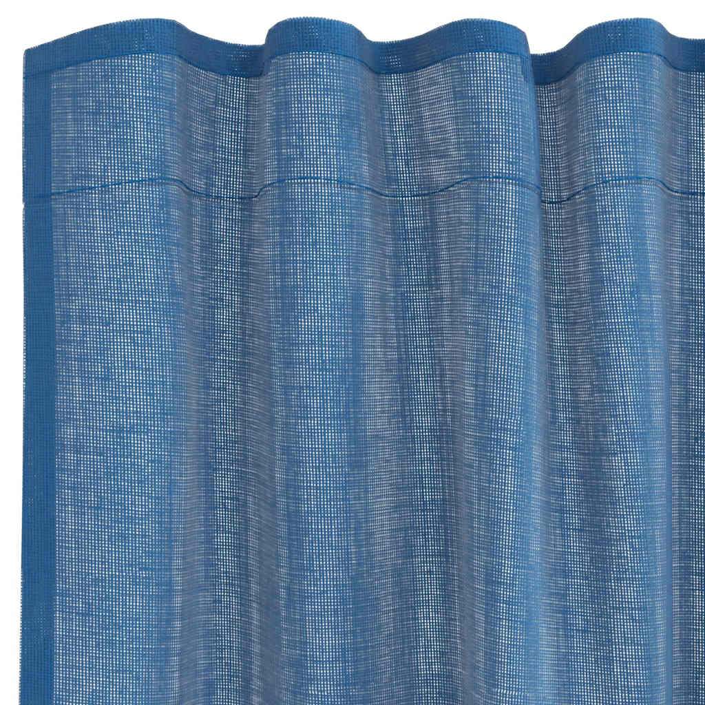 Tende in Voile con Tasche per Aste 2 pz Blu Reale